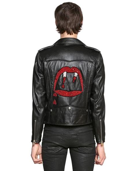 ysl blood luster leather jacket men|yves saint laurent leather jacket.